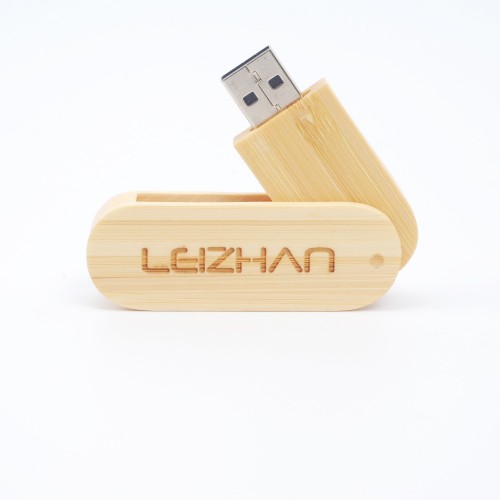 OEM - Rotate The Wood Usb Flash Drive Gift Pen Drive Ecru Bamboo